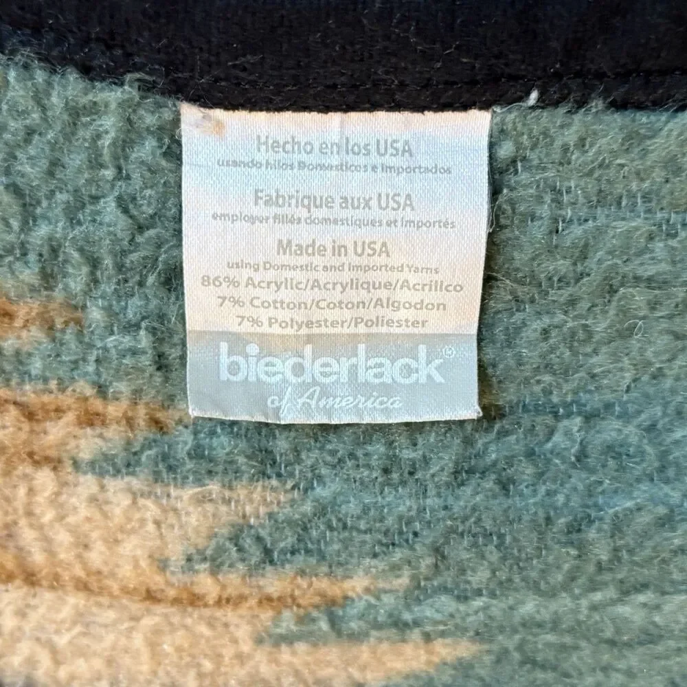 Vintage Biederlack Southwestern Aztec Acrylic Throw Blanket 81x57 USA Made Red
